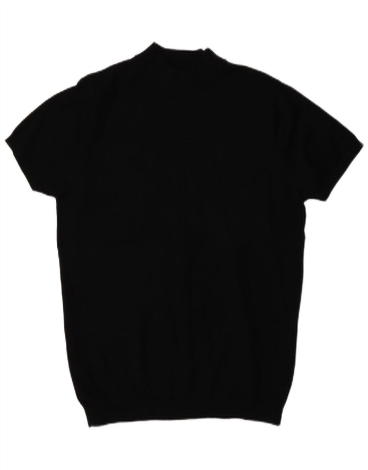 Maglione Zara da uomo a maniche corte con collo dolcevita piccolo nero