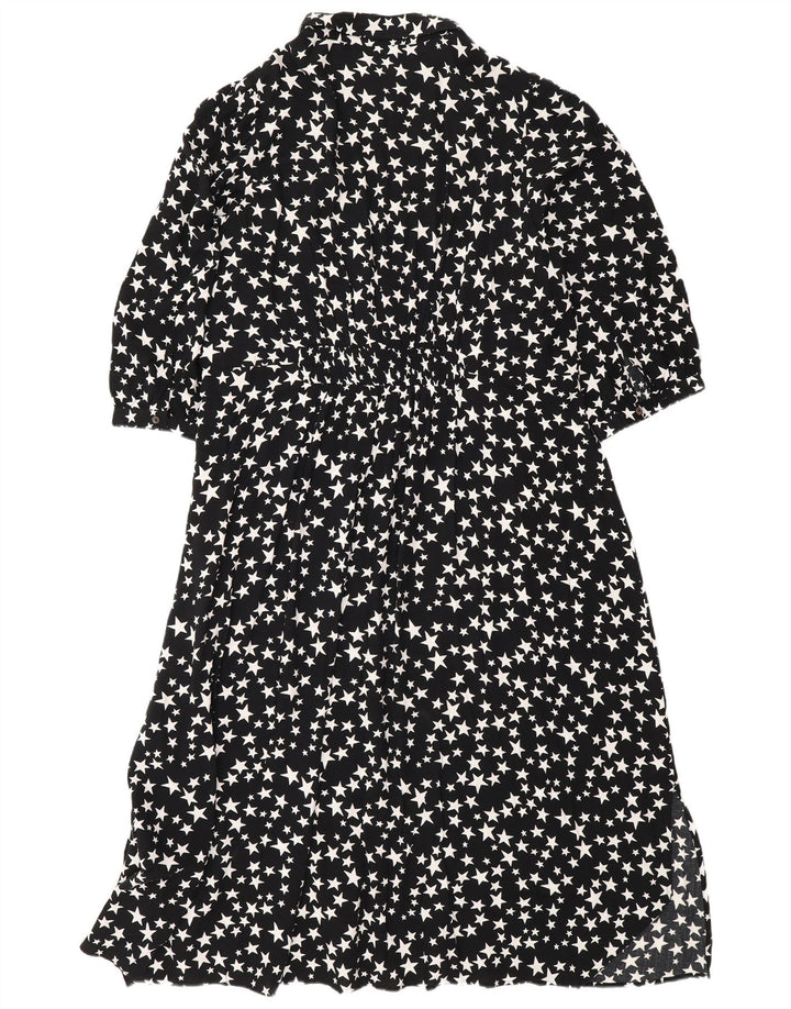Abito lungo da donna Marks & Spencer con motivo astratto UK 18 XL Nero