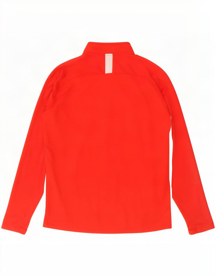 Nike Dri Fit Zip Neck Pullover Tuta da Uomo Top Large Rosso Colorblock