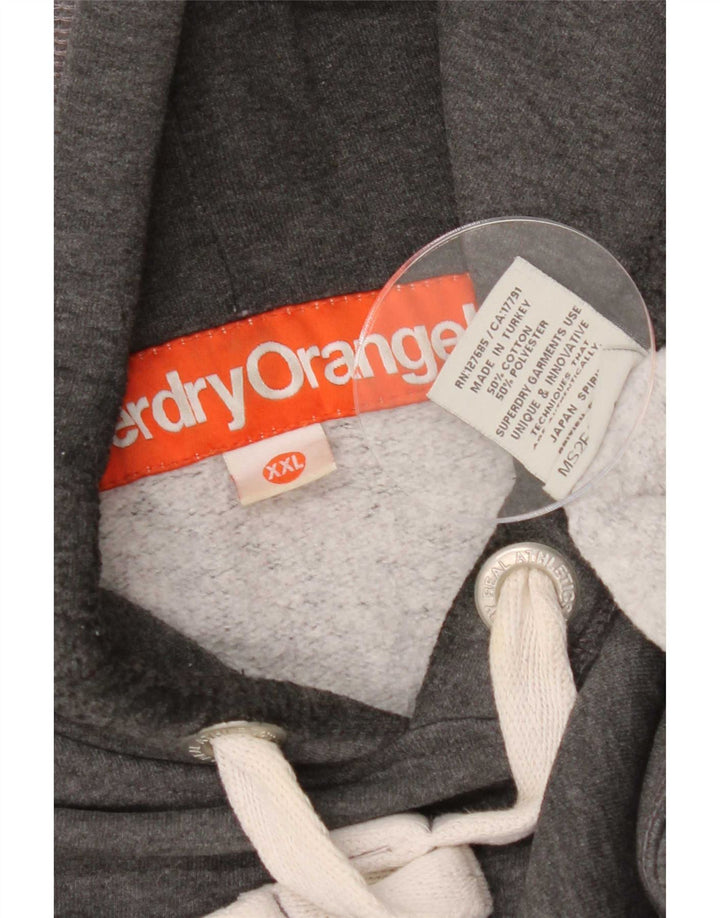 Felpa con cappuccio da uomo Superdry 2XL in cotone grigio
