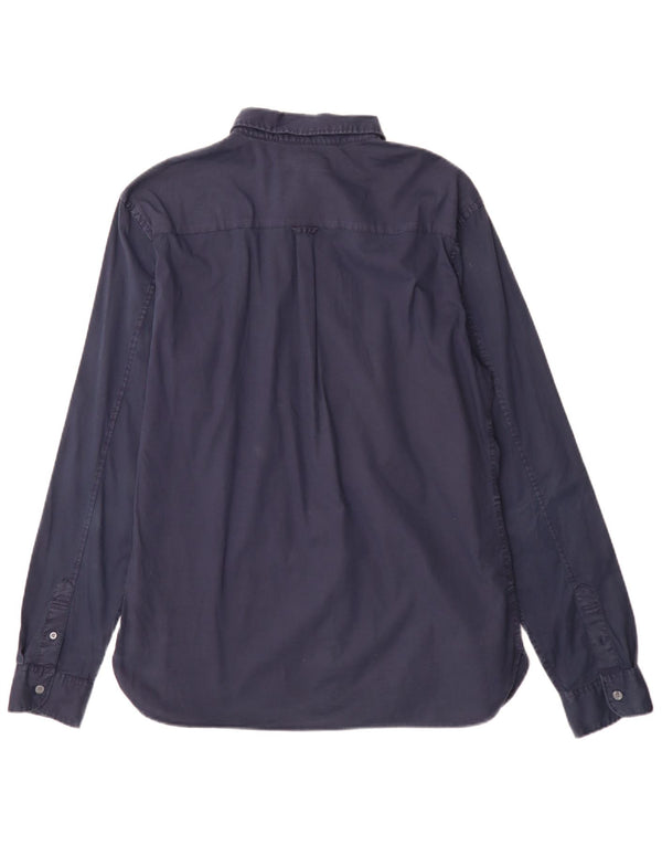 Camicia da uomo dalla vestibilità regolare di All Saints, grande, in cotone blu navy