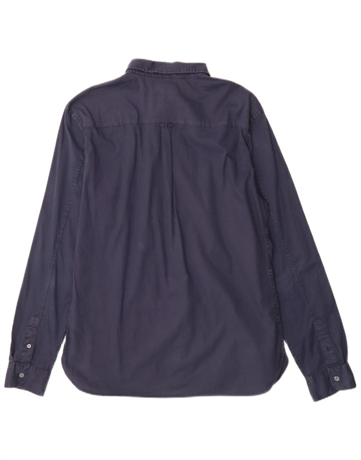 Camicia da uomo dalla vestibilità regolare di All Saints, grande, in cotone blu navy