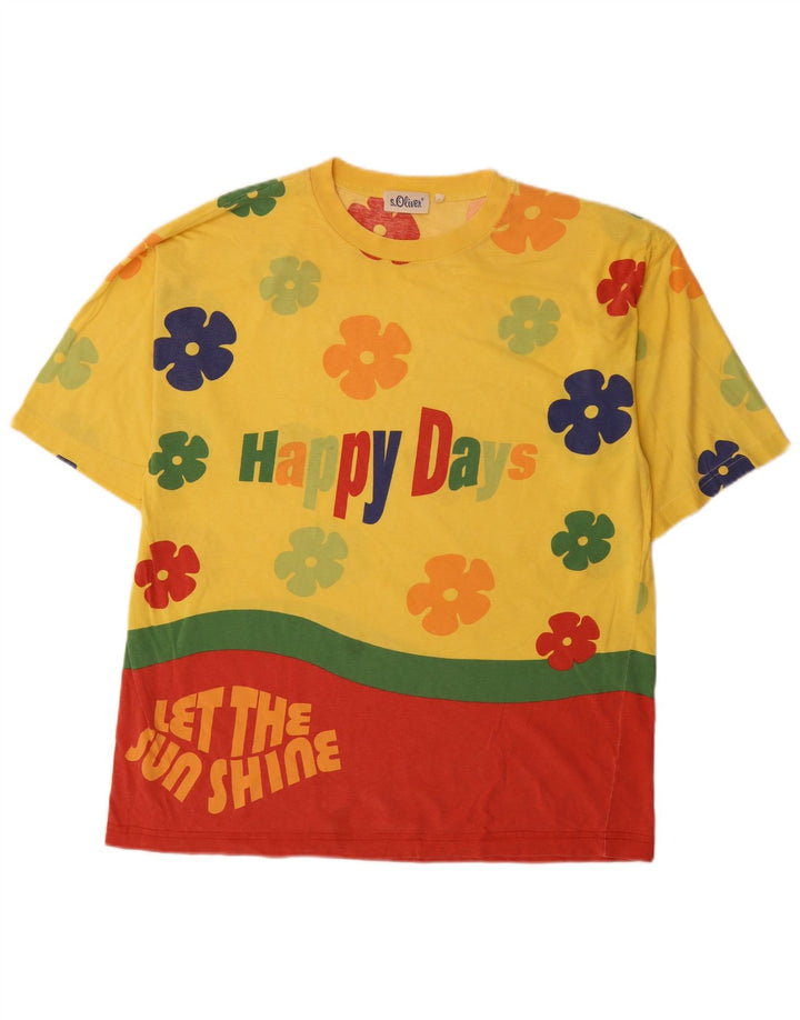 T-shirt grafica da uomo S.Oliver Top grande color block giallo