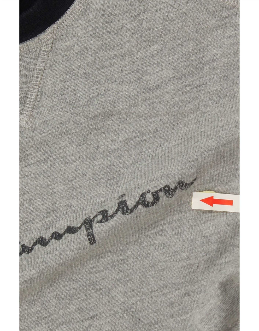 Champion Top grafico da uomo a maniche lunghe in cotone color block grigio medio