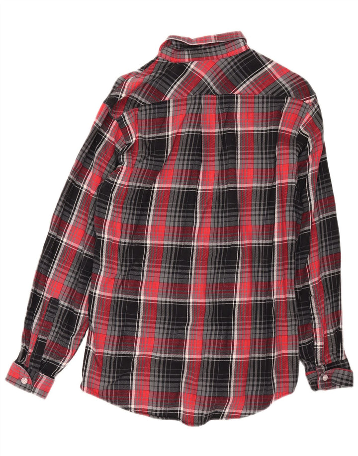 Camicia in flanella da uomo della West Coast a quadri rossi piccoli