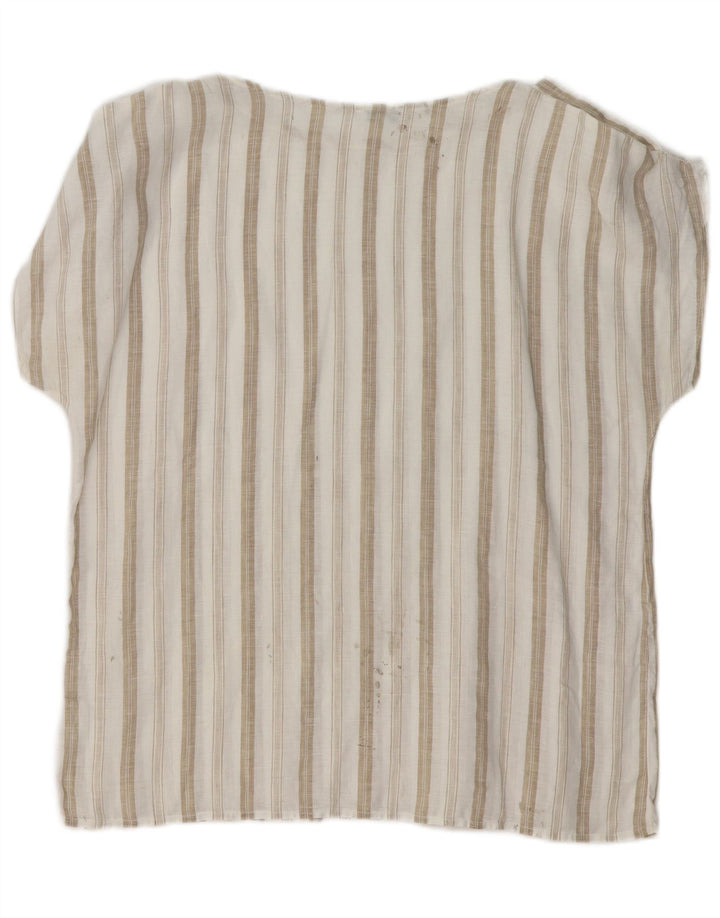 Camicetta da donna Seventy Top IT 46 Lino a righe bianche grandi