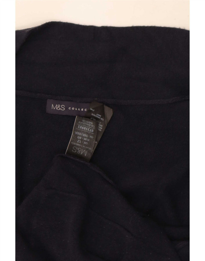Maglione cardigan lungo da donna Marks & Spencer UK 12 medio blu navy