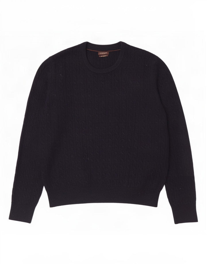 Maglione maglione girocollo da uomo Gutteridge grande blu navy