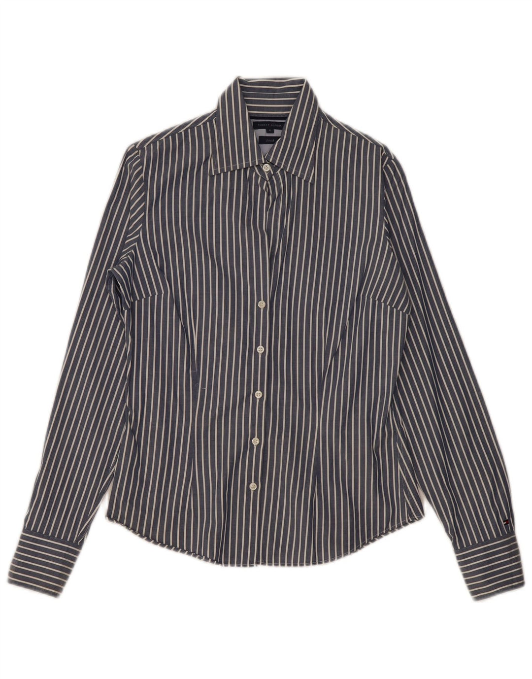 TOMMY HILFIGER Camicia da donna US 4 Small Blu Navy gessato