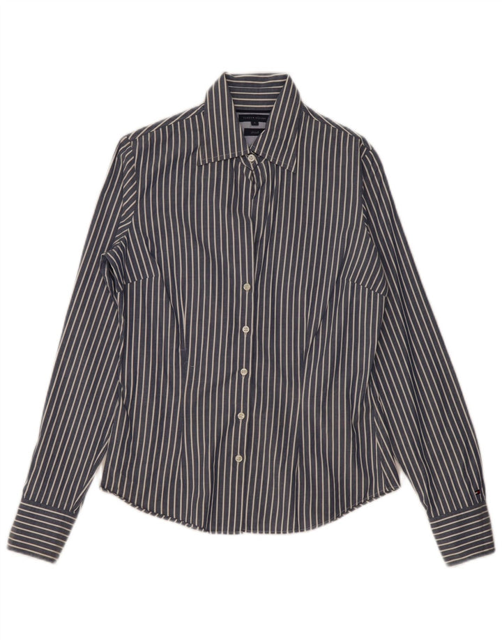 TOMMY HILFIGER Camicia da donna US 4 Small Blu Navy gessato