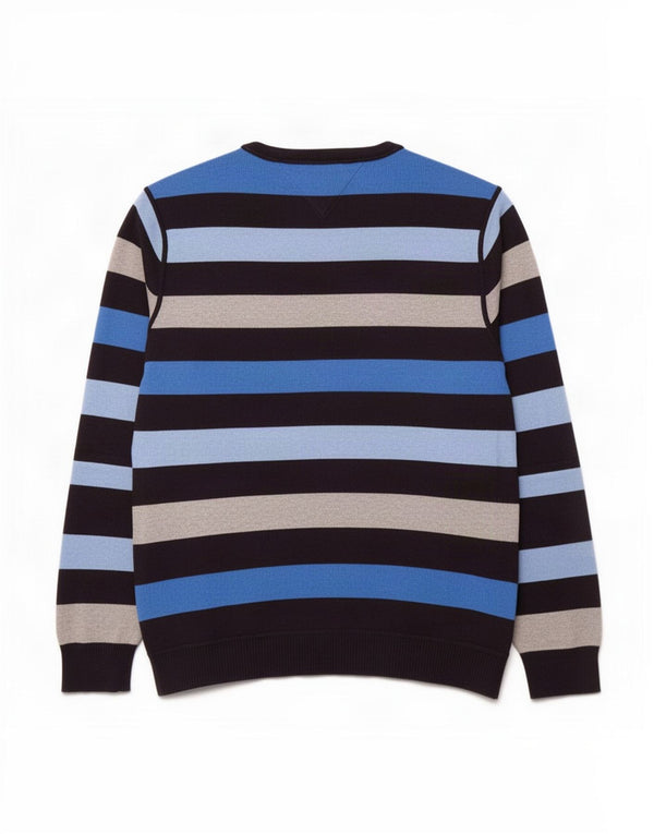 Tommy Hilfiger Uomo Maglione con scollo a V Maglione XL Cotone a righe blu navy
