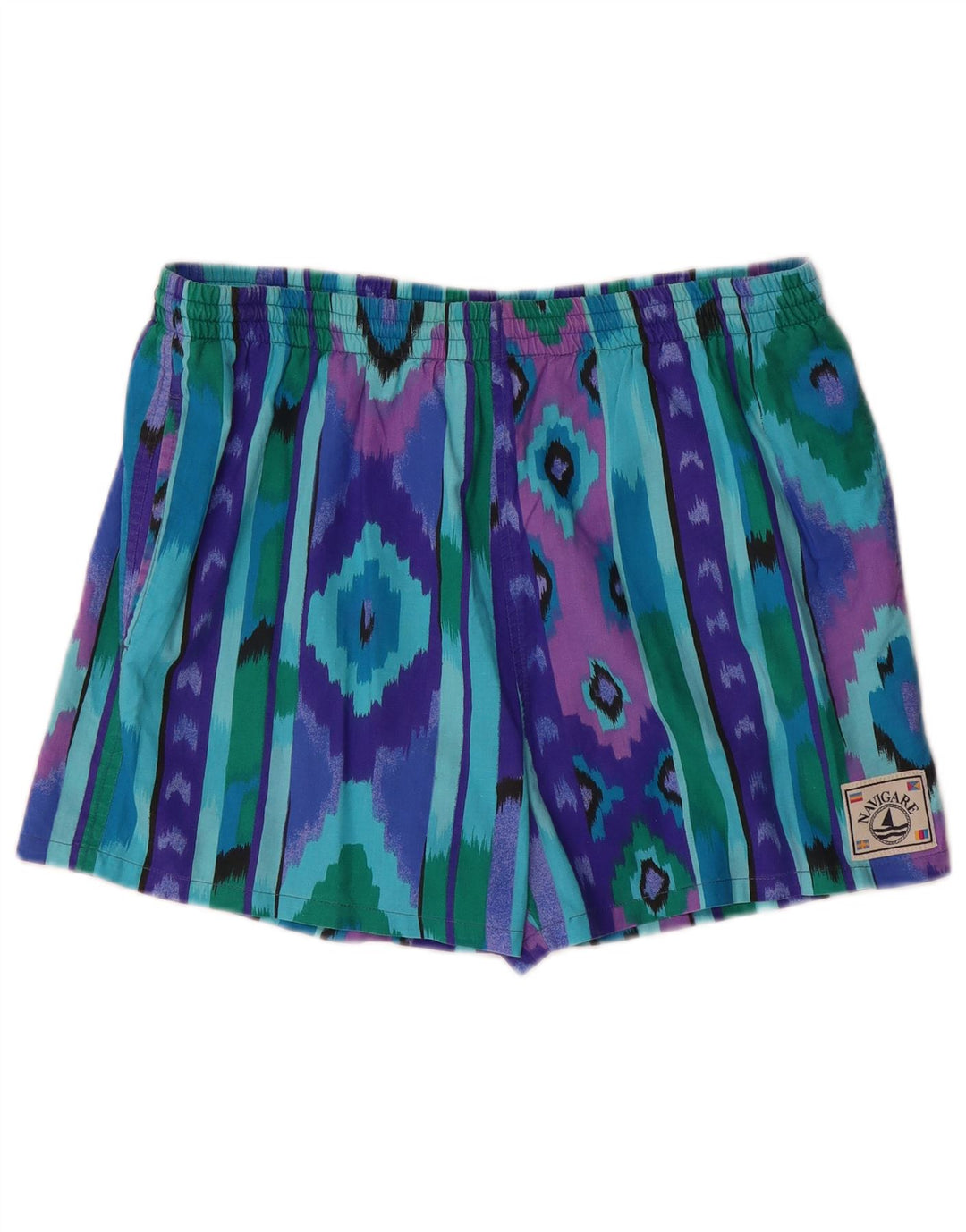 Pantaloncini Mare Uomo Navigare Medio Cotone Ikat Multicolore