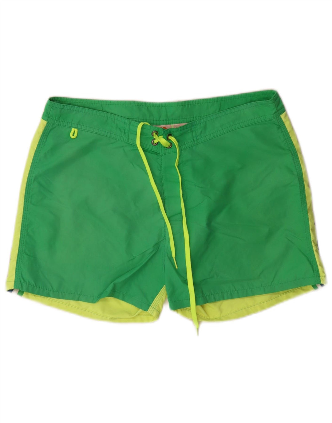 Pantaloncini da bagno da uomo Sundek in nylon color block verde medio