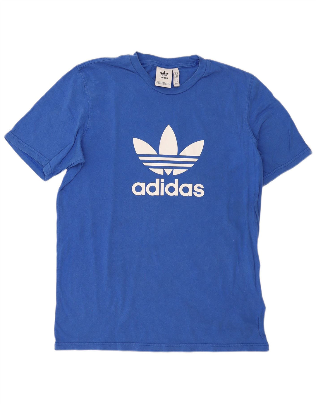 T-shirt grafica da uomo Adidas Top in cotone blu medio