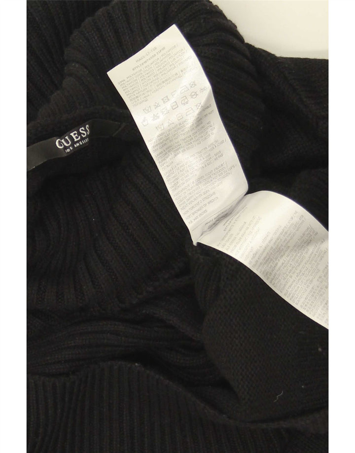 Maglione maglione corto da donna Guess con collo alto UK 14 cotone nero medio