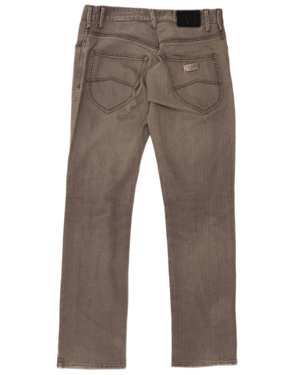 ARMANI Mens Straight Jeans W33 L33 Grey Cotton