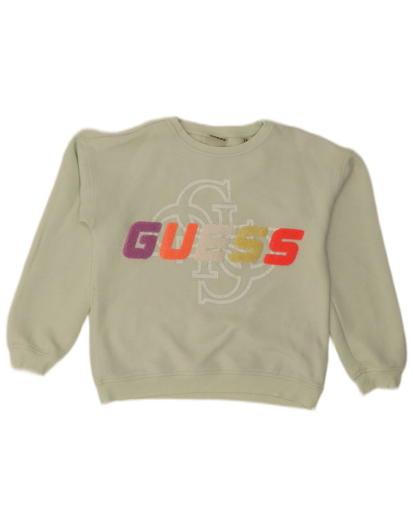 Felpa grafica per ragazze Guess 11-12 anni in cotone verde