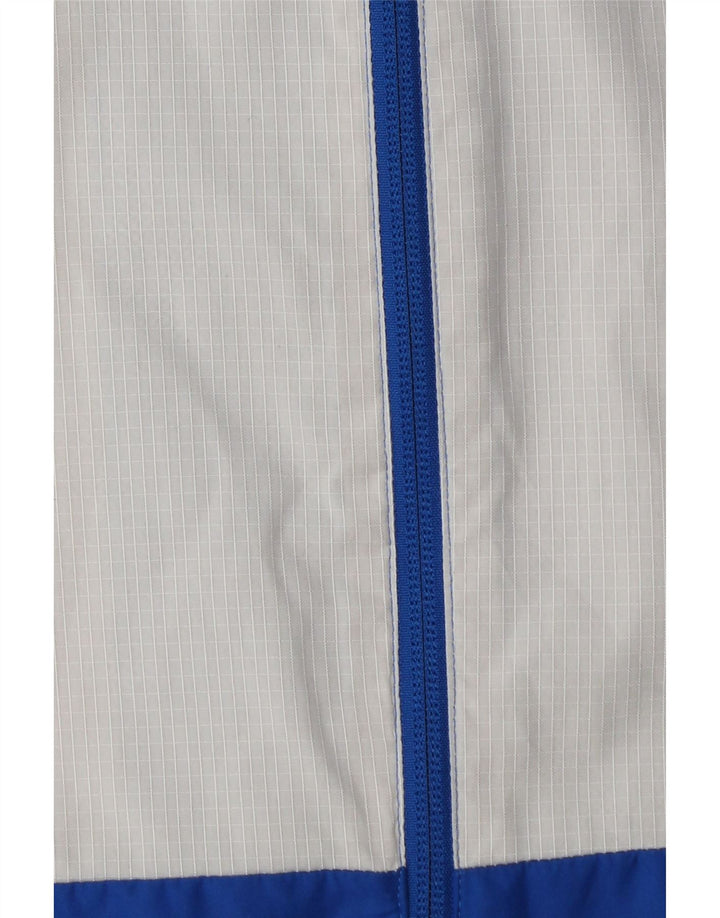 Giacca antipioggia da uomo Adidas con cappuccio UK 38 Poliestere color block blu medio