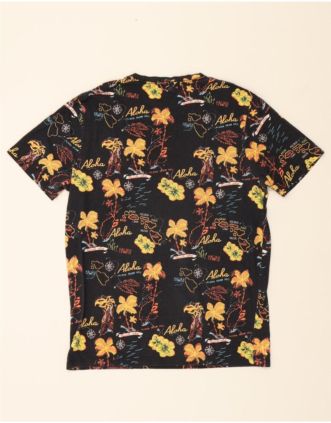 JACK & JONES Mens Graphic T-Shirt Top Medium Black Vintage Jack & Jones and Second-Hand Jack & Jones from Messina Hembry 