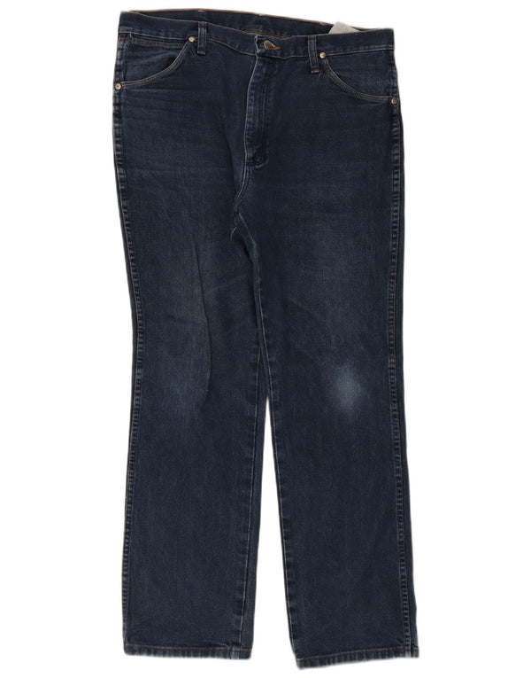 Jeans dritti da uomo Wrangler W36 L32 cotone blu navy