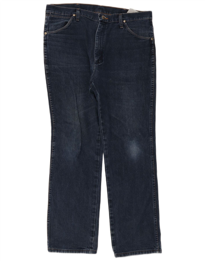 Jeans dritti da uomo Wrangler W36 L32 cotone blu navy