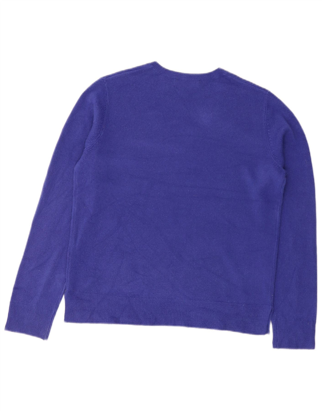 Maglione da donna con scollo a V Marks & Spencer UK 12 Acrilico blu medio
