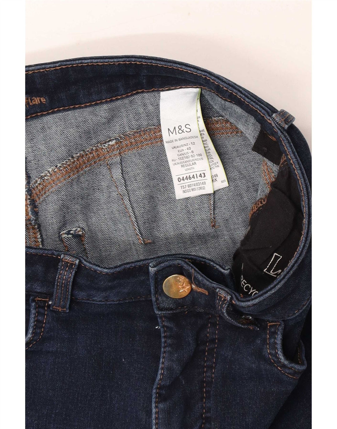 Jeans svasati da donna Marks & Spencer UK 12 medio W30 L27 blu navy
