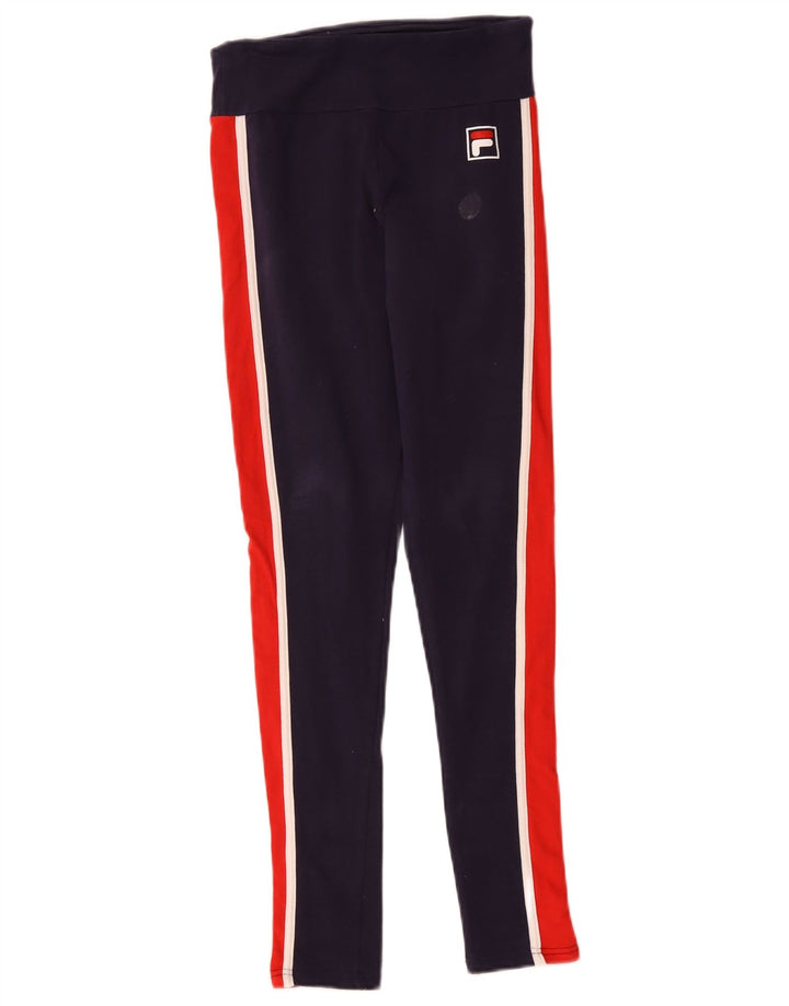 Leggings Fila da donna UK 10 Small Blu Navy Colorblock