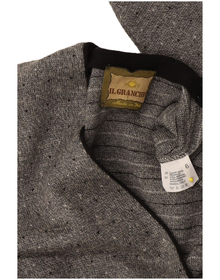 Maglione cardigan da uomo Il Granchio Lana screziata grigio medio