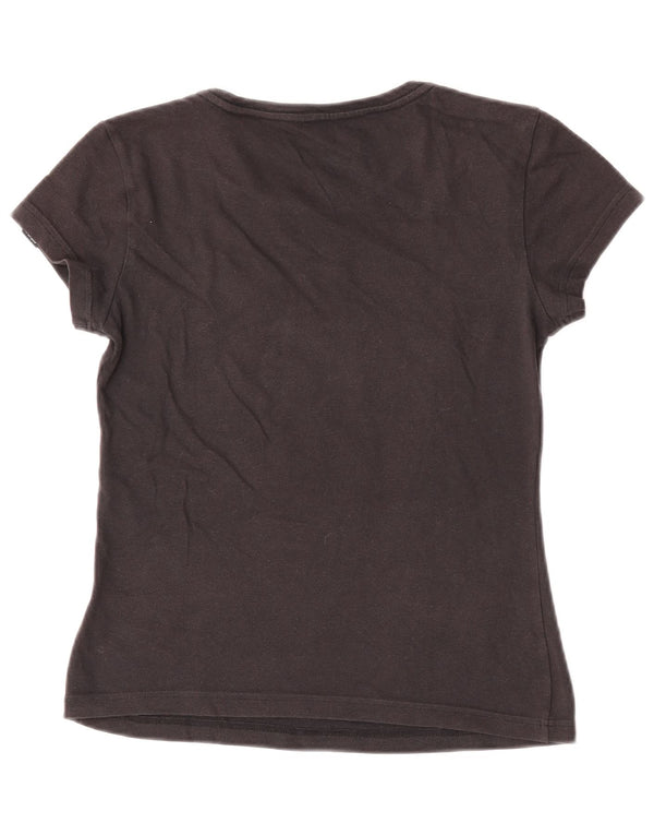 T-shirt grafica Adidas Climalite Crop da donna UK 4/6 XS cotone nero