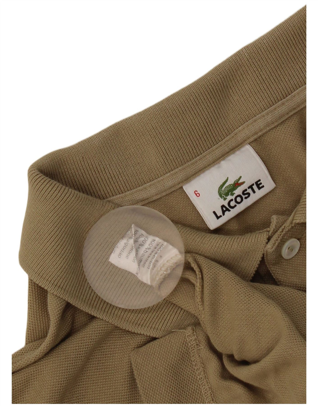 Polo da uomo Lacoste taglia 6 XL in cotone beige