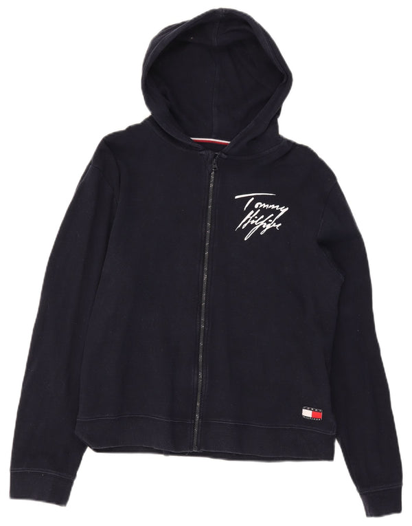 Maglione con cappuccio e zip grafica per ragazzi Tommy Hilfiger 12-13 anni in cotone blu navy