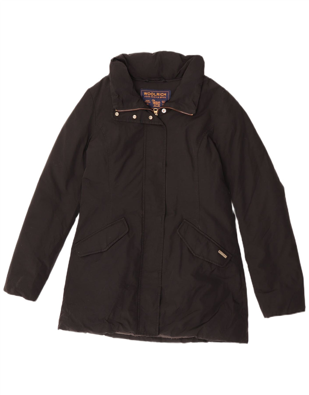 Cappotto imbottito da donna Woolrich UK 10 piccolo cotone nero