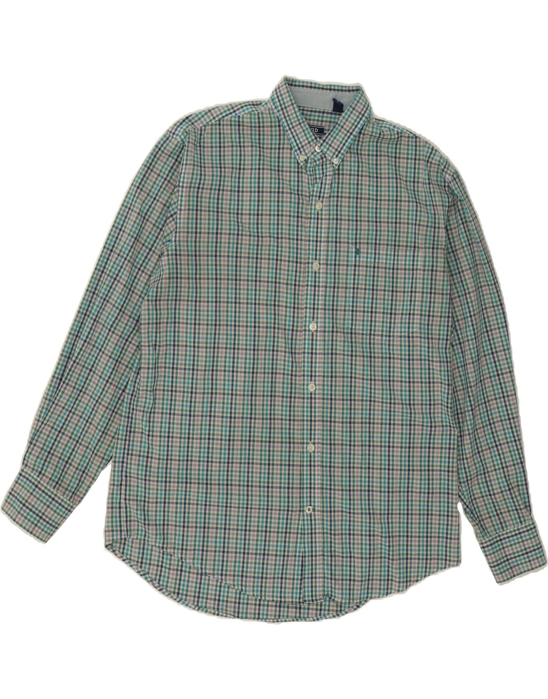 IZOD Mens Shirt Medium Multicoloured Gingham Cotton Vintage Izod and Second-Hand Izod from Messina Hembry 