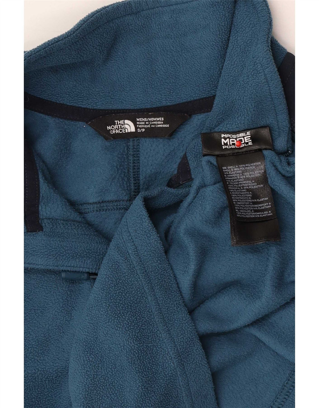 Maglione in pile da uomo con zip e collo The North Face piccolo blu in poliestere color block