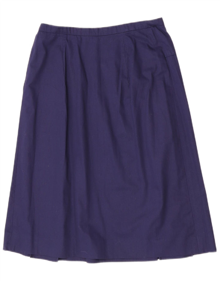 Gonna a trapezio da donna vintage W28 cotone medio blu navy