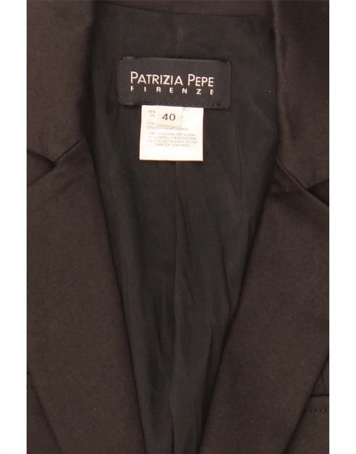 Giacca blazer a 2 bottoni corta da donna Patrizia Pepe IT 40 piccola nera