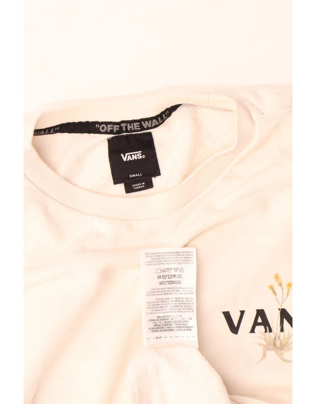 Felpa grafica da uomo Vans, piccola, in cotone bianco