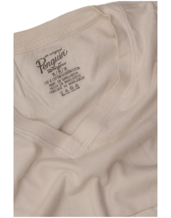 PENGUIN T-shirt da donna Top UK 14 cotone bianco medio