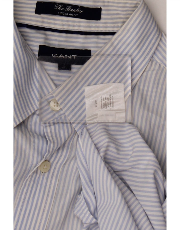 Camicia GANT da uomo vestibilità regolare XL in cotone gessato blu