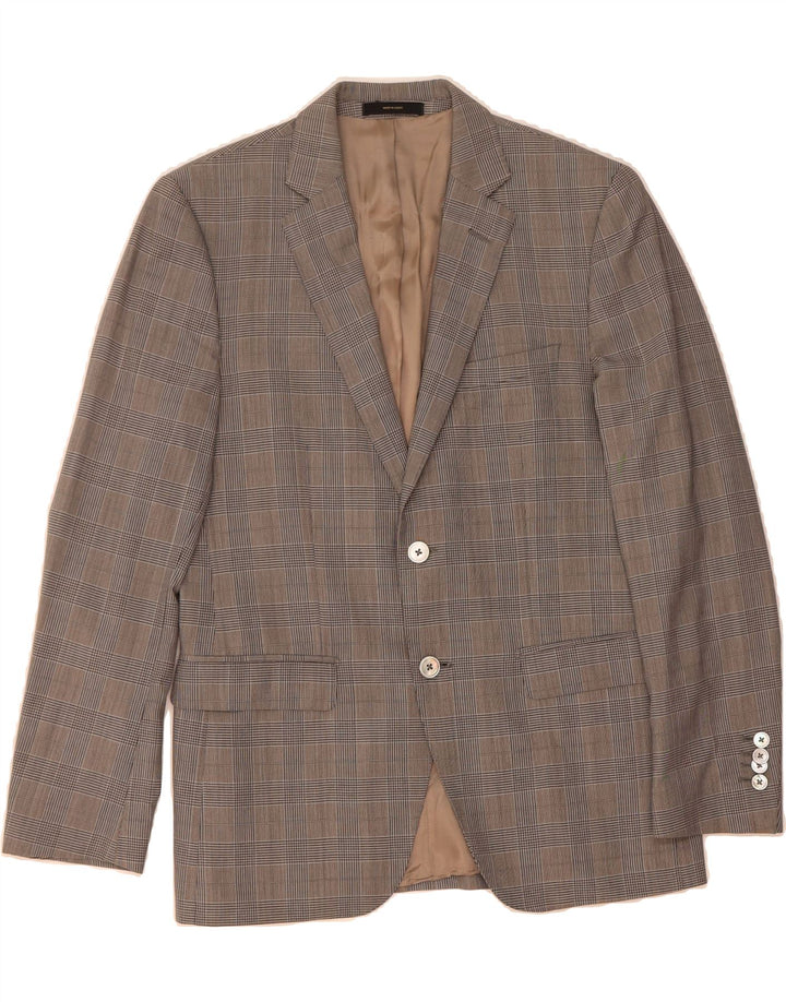 MASSIMO DUTTI Mens 2 Button Blazer Jacket EU 48 Medium Grey Check Wool Vintage Massimo Dutti and Second-Hand Massimo Dutti from Messina Hembry 