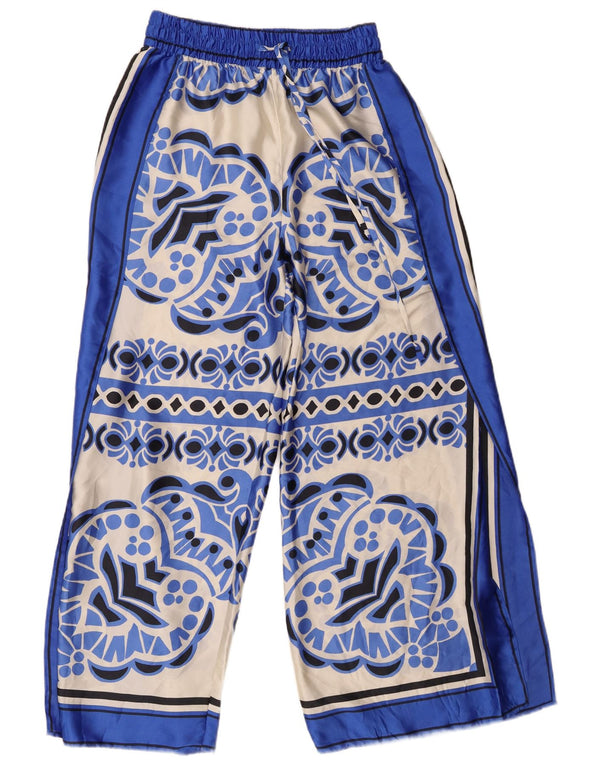 Pantaloni casual larghi da donna Zara XS W24 L28 Patchwork blu