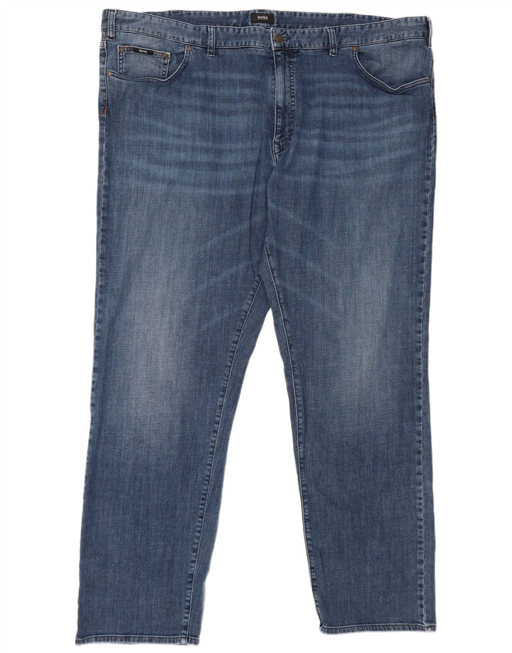 Jeans dritti da uomo Hugo Boss W48 L34 cotone blu