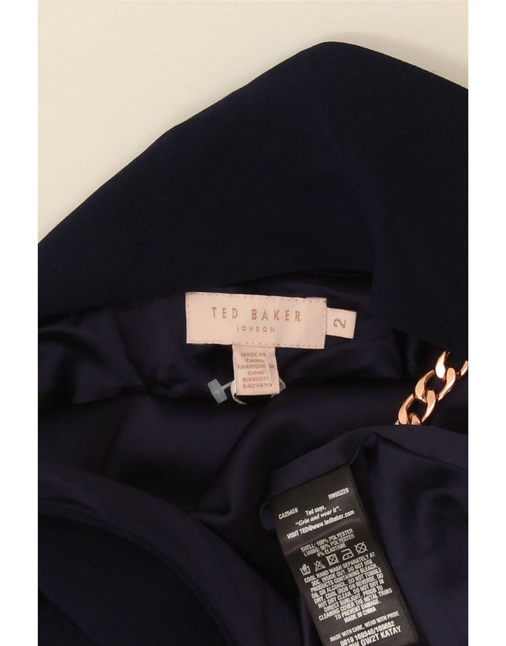 Canottiera da donna Ted Baker taglia 2 piccola in poliestere blu navy