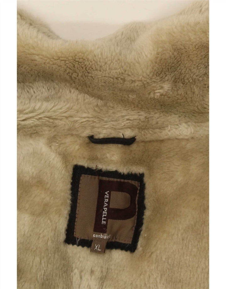 Giubbotto in shearling da uomo Conbipel UK 42 XL in pelle nera
