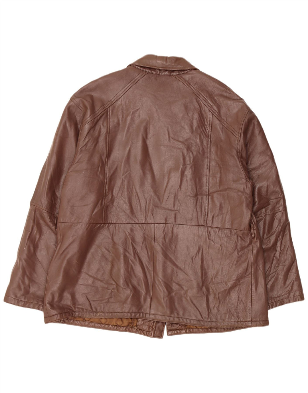 Giacca in pelle da uomo VINTAGE IT 56 3XL Marrone