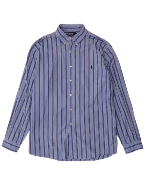 Polo Ralph Lauren Camicia Ellington da uomo XL in cotone a righe blu