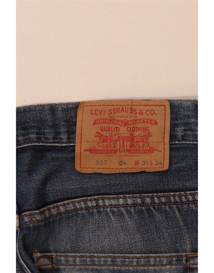 Levi's Uomo 507 Jeans Bootcut W31 L34 Cotone Blu