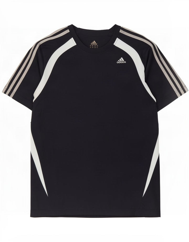 T-shirt da uomo Adidas Top in poliestere color block medio blu navy