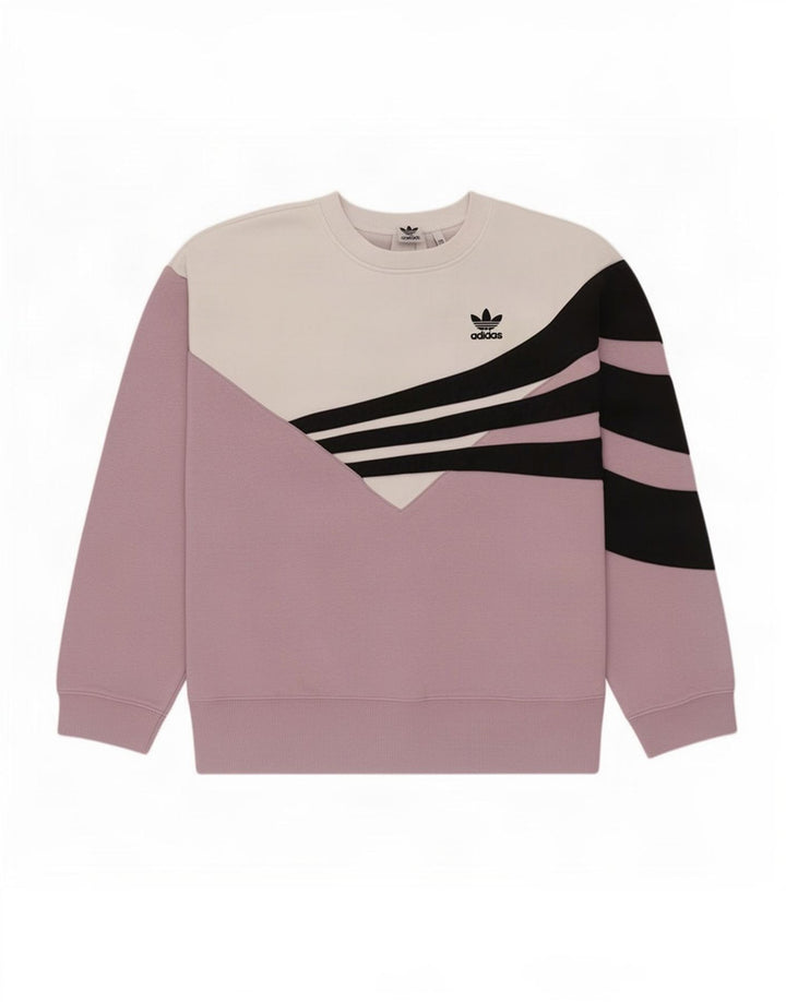 Felpa oversize da donna Adidas Jumper UK 14 Medium Pink Colourblock